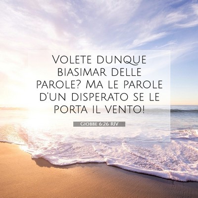 Picture 07 - Giobbe 6:26 RIV - Volete dunque biasimar delle parole? Ma le parole - Bible Verse Picture