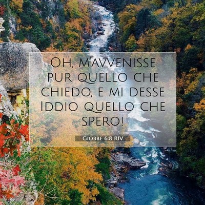 Picture 07 - Giobbe 6:8 RIV - Oh, m’avvenisse pur quello che chiedo, e mi - Bible Verse Picture