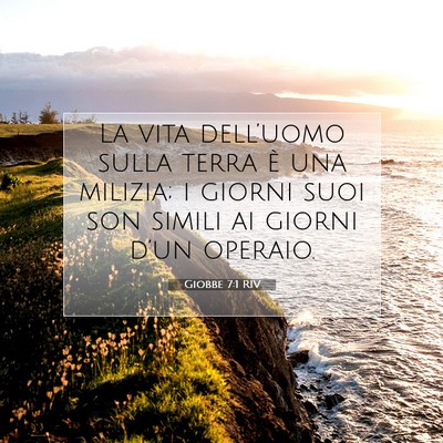 Picture 07 - Giobbe 7:1 RIV - La vita dell’uomo sulla terra è una milizia; i - Bible Verse Picture