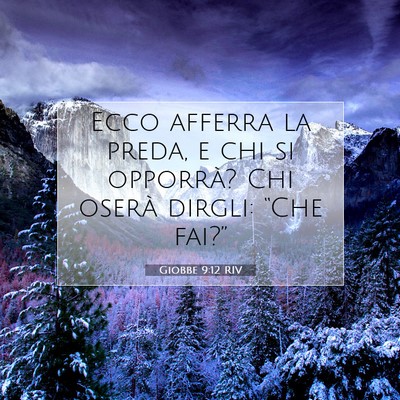Picture 07 - Giobbe 9:12 RIV - Ecco afferra la preda, e chi si opporrà? Chi - Bible Verse Picture
