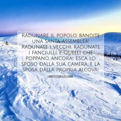 Picture 07 - Gioele 2:16 RIV - Radunare il popolo, bandite una santa assemblea! - Bible Verse Picture