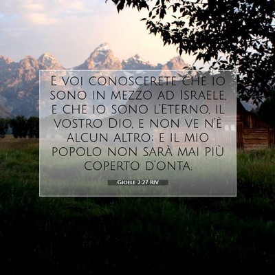 Picture 07 - Gioele 2:27 RIV - E voi conoscerete che io sono in mezzo ad - Bible Verse Picture