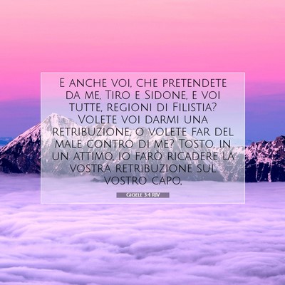 Picture 07 - Gioele 3:4 RIV - E anche voi, che pretendete da me, Tiro e Sidone, - Bible Verse Picture