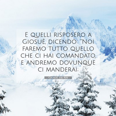 Picture 07 - Giosué 1:16 RIV - E quelli risposero a Giosuè, dicendo: “Noi - Bible Verse Picture