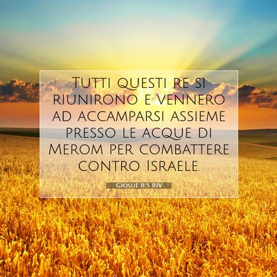 Picture 07 - Giosué 11:5 RIV - Tutti questi re si riunirono e vennero ad - Bible Verse Picture