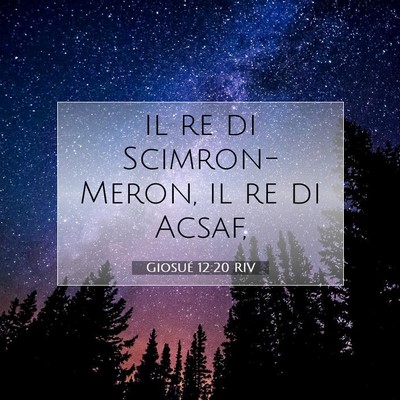 Picture 07 - Giosué 12:20 RIV - il re di Scimron-Meron, il re di - Bible Verse Picture