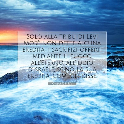 Picture 07 - Giosué 13:14 RIV - Solo alla tribù di Levi Mosè non dette alcuna - Bible Verse Picture