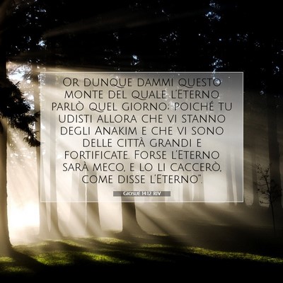 Picture 07 - Giosué 14:12 RIV - Or dunque dammi questo monte del quale l’Eterno - Bible Verse Picture