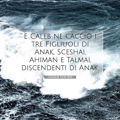 Picture 07 - Giosué 15:14 RIV - E Caleb ne cacciò i tre figliuoli di Anak, - Bible Verse Picture