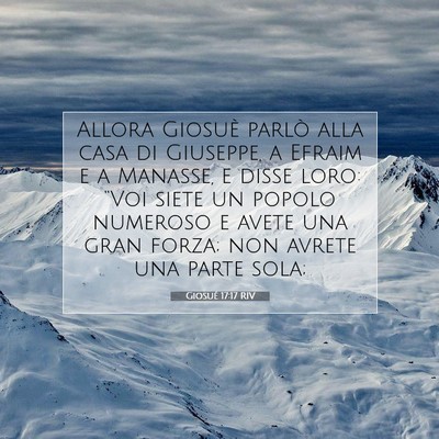 Picture 07 - Giosué 17:17 RIV - Allora Giosuè parlò alla casa di Giuseppe, a - Bible Verse Picture