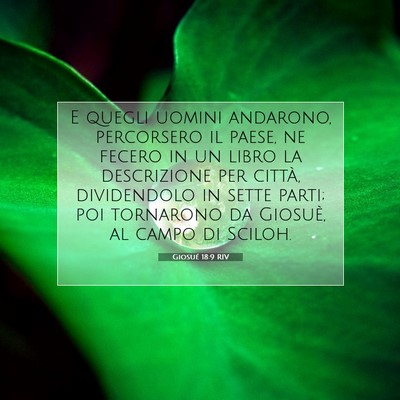 Picture 07 - Giosué 18:9 RIV - E quegli uomini andarono, percorsero il paese, ne - Bible Verse Picture