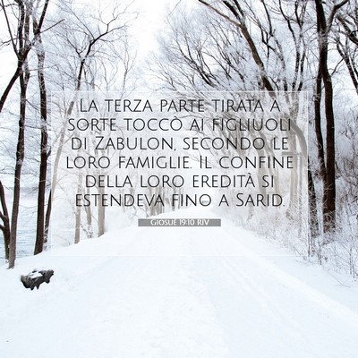 Picture 07 - Giosué 19:10 RIV - La terza parte tirata a sorte toccò ai figliuoli - Bible Verse Picture