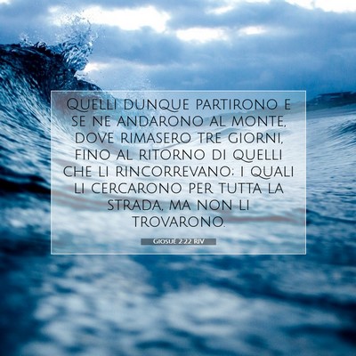 Picture 07 - Giosué 2:22 RIV - Quelli dunque partirono e se ne andarono al - Bible Verse Picture
