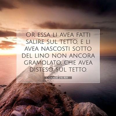 Picture 07 - Giosué 2:6 RIV - Or essa li avea fatti salire sul tetto, e li avea - Bible Verse Picture