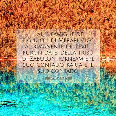 Picture 07 - Giosué 21:34 RIV - E alle famiglie de’ figliuoli di Merari, cioè - Bible Verse Picture
