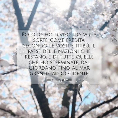 Picture 07 - Giosué 23:4 RIV - Ecco io ho diviso tra voi a sorte, come eredità, - Bible Verse Picture