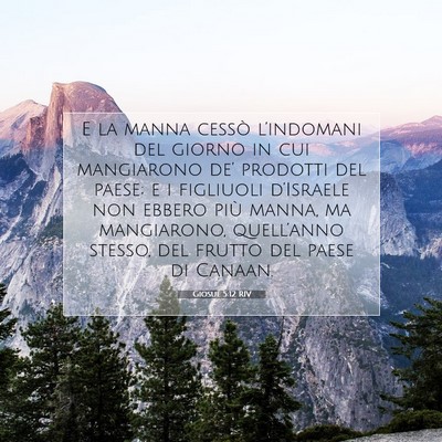 Picture 07 - Giosué 5:12 RIV - E la manna cessò l’indomani del giorno in cui - Bible Verse Picture