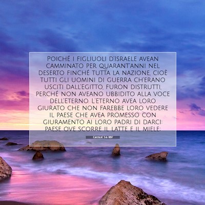 Picture 07 - Giosué 5:6 RIV - Poiché i figliuoli d’Israele avean camminato - Bible Verse Picture