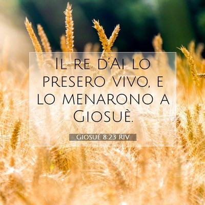 Picture 07 - Giosué 8:23 RIV - Il re d’Ai lo presero vivo, e lo menarono a - Bible Verse Picture