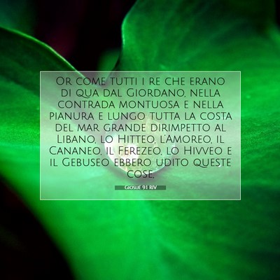 Picture 07 - Giosué 9:1 RIV - Or come tutti i re che erano di qua dal Giordano, - Bible Verse Picture
