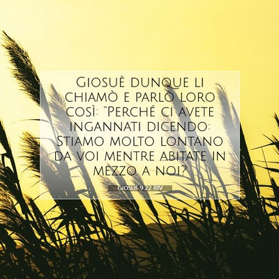 Picture 07 - Giosué 9:22 RIV - Giosuè dunque li chiamò e parlò loro così: - Bible Verse Picture