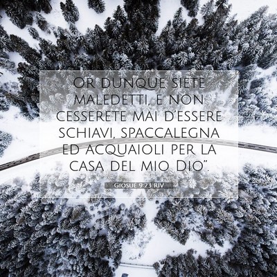 Picture 07 - Giosué 9:23 RIV - Or dunque siete maledetti, e non cesserete mai - Bible Verse Picture