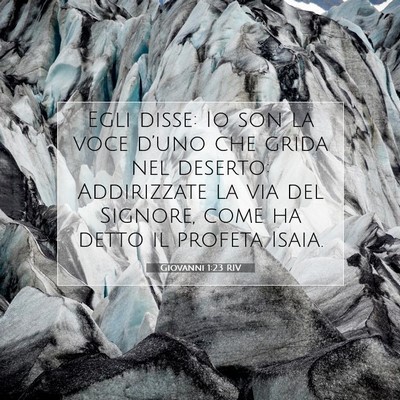 Picture 07 - Giovanni 1:23 RIV - Egli disse: Io son la voce d’uno che grida nel - Bible Verse Picture