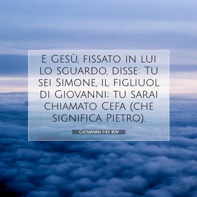 Picture 07 - Giovanni 1:42 RIV - E Gesù, fissato in lui lo sguardo, disse: Tu sei - Bible Verse Picture