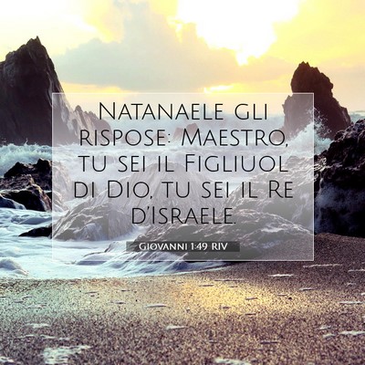 Picture 07 - Giovanni 1:49 RIV - Natanaele gli rispose: Maestro, tu sei il - Bible Verse Picture