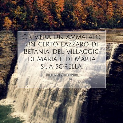 Picture 07 - Giovanni 11:1 RIV - Or v’era un ammalato, un certo Lazzaro di - Bible Verse Picture