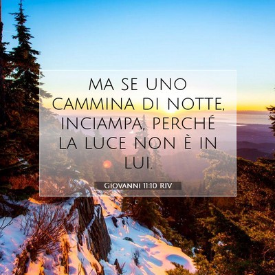 Picture 07 - Giovanni 11:10 RIV - ma se uno cammina di notte, inciampa, perché la - Bible Verse Picture