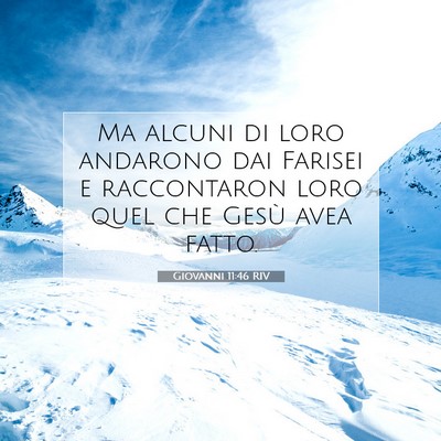 Picture 07 - Giovanni 11:46 RIV - Ma alcuni di loro andarono dai Farisei e - Bible Verse Picture