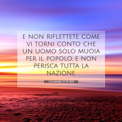 Picture 07 - Giovanni 11:50 RIV - e non riflettete come vi torni conto che un uomo - Bible Verse Picture
