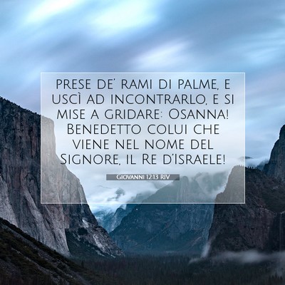 Picture 07 - Giovanni 12:13 RIV - prese de’ rami di palme, e uscì ad - Bible Verse Picture