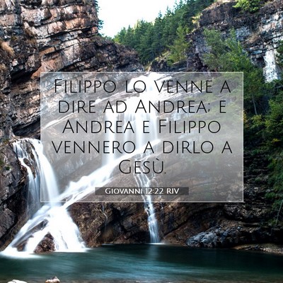 Picture 07 - Giovanni 12:22 RIV - Filippo lo venne a dire ad Andrea; e Andrea e - Bible Verse Picture