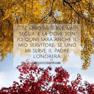 Picture 07 - Giovanni 12:26 RIV - Se uno mi serve, mi segua; e là dove son io, - Bible Verse Picture