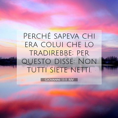 Picture 07 - Giovanni 13:11 RIV - Perché sapeva chi era colui che lo tradirebbe; - Bible Verse Picture