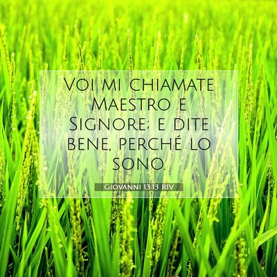 Picture 07 - Giovanni 13:13 RIV - Voi mi chiamate Maestro e Signore; e dite bene, - Bible Verse Picture