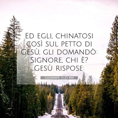 Picture 07 - Giovanni 13:25 RIV - Ed egli, chinatosi così sul petto di Gesù, gli - Bible Verse Picture