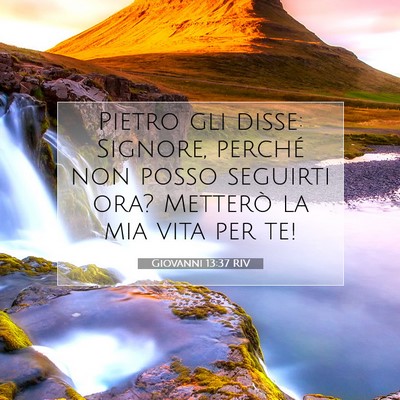 Picture 07 - Giovanni 13:37 RIV - Pietro gli disse: Signore, perché non posso - Bible Verse Picture