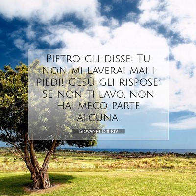 Picture 07 - Giovanni 13:8 RIV - Pietro gli disse: Tu non mi laverai mai i piedi! - Bible Verse Picture