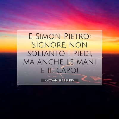 Picture 07 - Giovanni 13:9 RIV - E Simon Pietro: Signore, non soltanto i piedi, ma - Bible Verse Picture