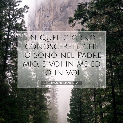 Picture 07 - Giovanni 14:20 RIV - In quel giorno conoscerete che io sono nel Padre - Bible Verse Picture