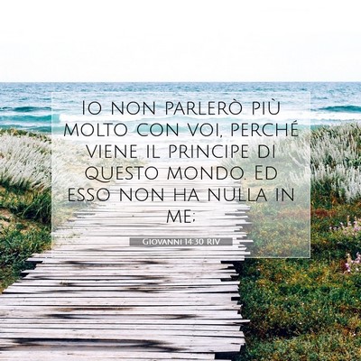 Picture 07 - Giovanni 14:30 RIV - Io non parlerò più molto con voi, perché viene - Bible Verse Picture