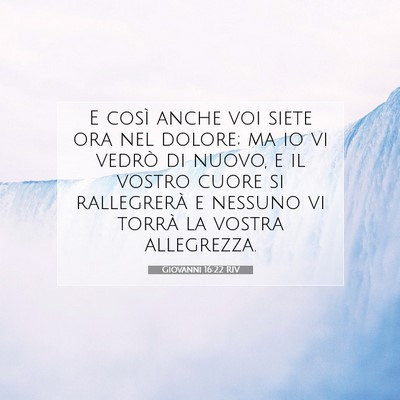 Picture 07 - Giovanni 16:22 RIV - E così anche voi siete ora nel dolore; ma io vi - Bible Verse Picture