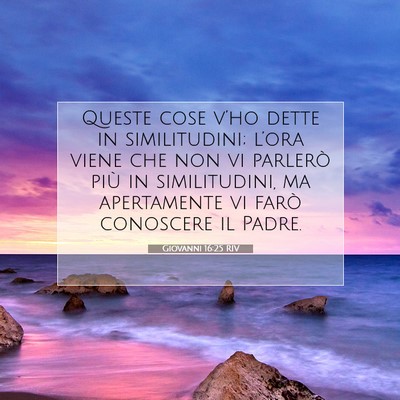 Picture 07 - Giovanni 16:25 RIV - Queste cose v’ho dette in similitudini; l’ora - Bible Verse Picture