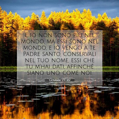 Picture 07 - Giovanni 17:11 RIV - E io non sono più nel mondo, ma essi sono nel - Bible Verse Picture