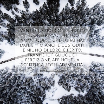Picture 07 - Giovanni 17:12 RIV - Mentre io ero con loro, io li conservavo nel tuo - Bible Verse Picture