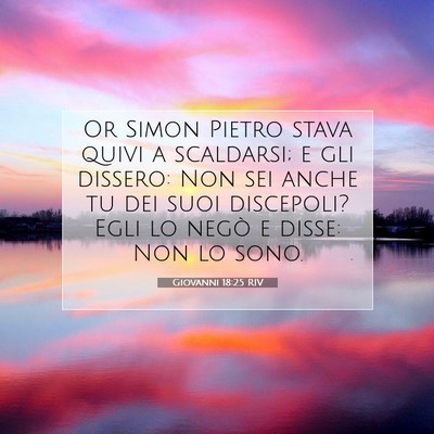 Picture 07 - Giovanni 18:25 RIV - Or Simon Pietro stava quivi a scaldarsi; e gli - Bible Verse Picture