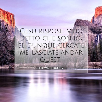 Picture 07 - Giovanni 18:8 RIV - Gesù rispose: V’ho detto che son io; se dunque - Bible Verse Picture